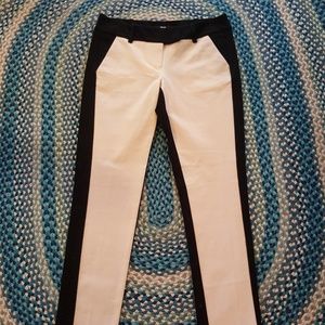 White front black back trousers